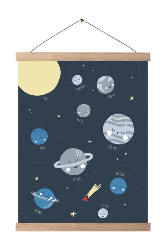 Wigiwama - Poster Incl Hanger Solar System Dark Blue - Swanky Boutique