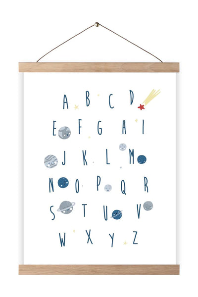 Wigiwama - Poster Incl Hanger Cosmic Alphabet White - Swanky Boutique