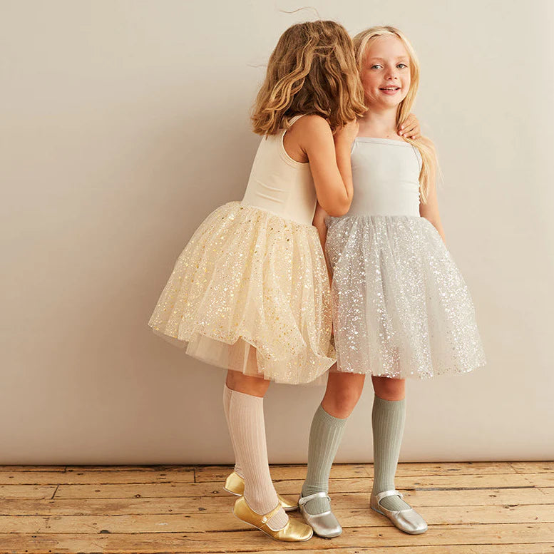 Bob & Blossom - Tutu Dress Cotton Gold Sparkle - Swanky Boutique