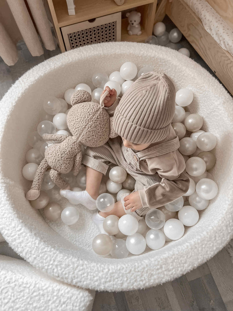 Ball Pit Incl 400 Balls - Boucle White (110x40cm)