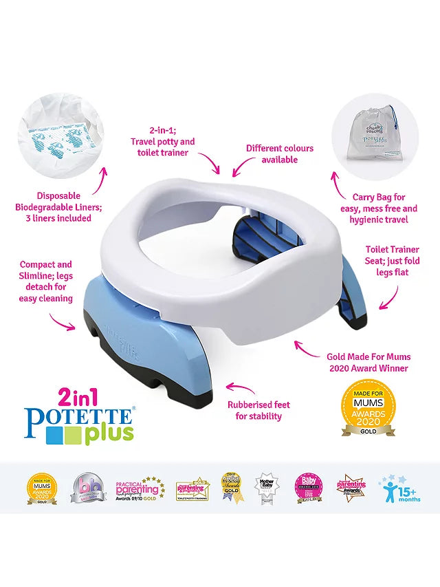 potette - Potette Plus Travel Potty - Blue - swanky boutique malta