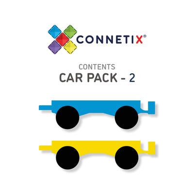 Connetix Magnetic Tiles, Rainbow - Car Pack (2 Pieces) Swanky Boutique Malta