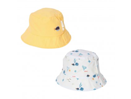 Little Dutch - Sun Hat, Reversible - Honey Yellow / Ocean Treasures - Swanky Boutique