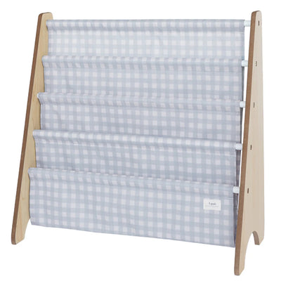 3 Sprouts blue gingham recycled fabric book rack - Swanky Boutique