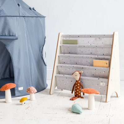 3 Sprouts terrazzo light grey recycled fabric book rack - Swanky Boutique