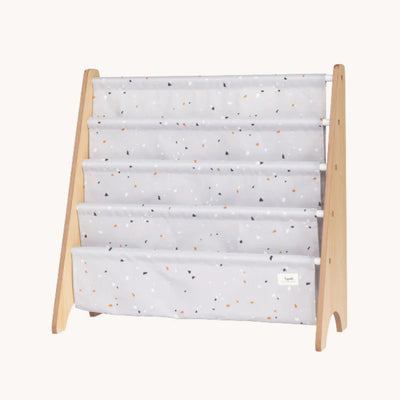 3 Sprouts terrazzo light grey recycled fabric book rack - Swanky Boutique
