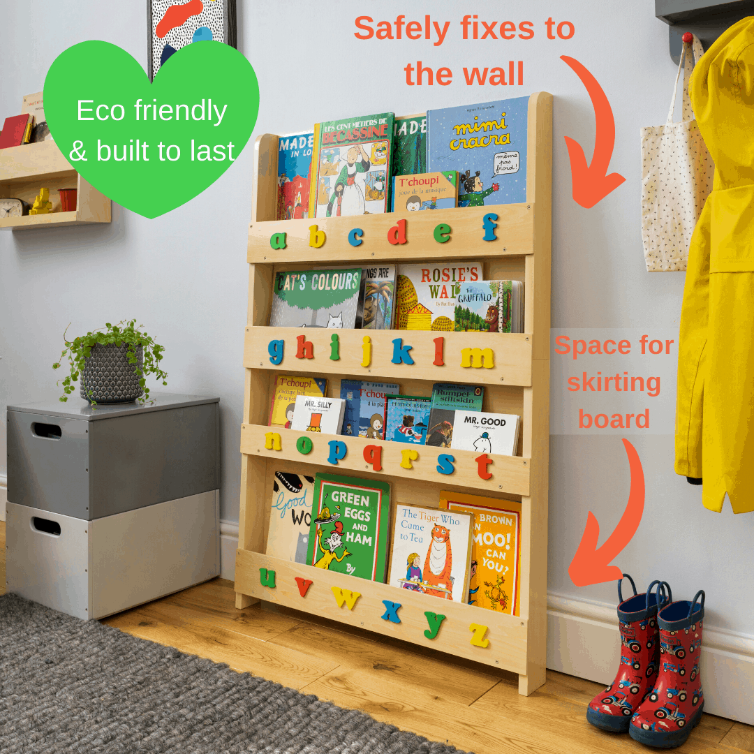 Bookcase - Natural with Multi-Coloured Alphabet – Swanky Boutique