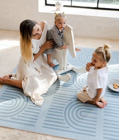 toddlekind -Premium Foam Playmats | Linear - Mineral Blue (120x180cm) - swanky boutique malta