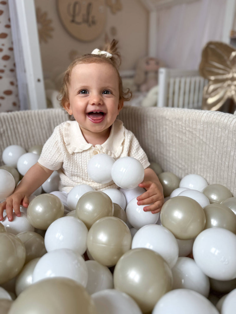 Ball Pit Incl 200 Balls - Corduroy Beige (90x40cm)