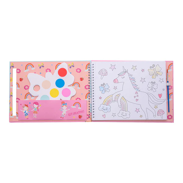 Painting Pad Incl 8 Paint Palettes + Paint Brush - Rainbow Fairy