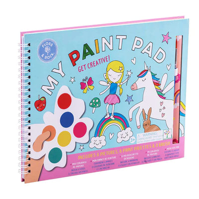 Floss & Rock - Painting Pad Incl 8 Paint Palettes + Paint Brush Rainbow Fairy - Swanky Boutique