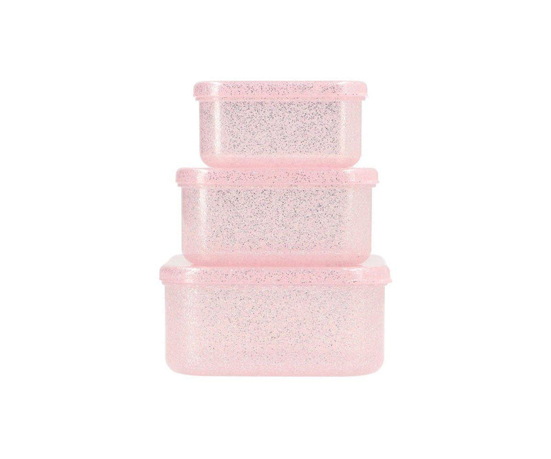 tutete - Lunch Box, Set of 3 different sizes - Glitter Pink - swanky boutique malta