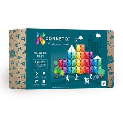 Connetix - Magnetic Tiles Rainbow Rectangle Pack (18 Pieces) - Swanky Boutique