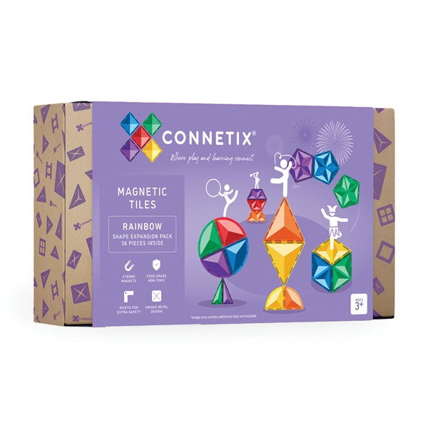 Connetix - Magnetic Tiles Rainbow Shape Expansion Pack (36 Pieces) - Swanky Boutique