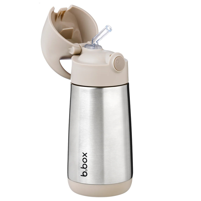 B.Box - Straw Bottle 350ml, Insulated - Latte - Swanky Boutique Malta 