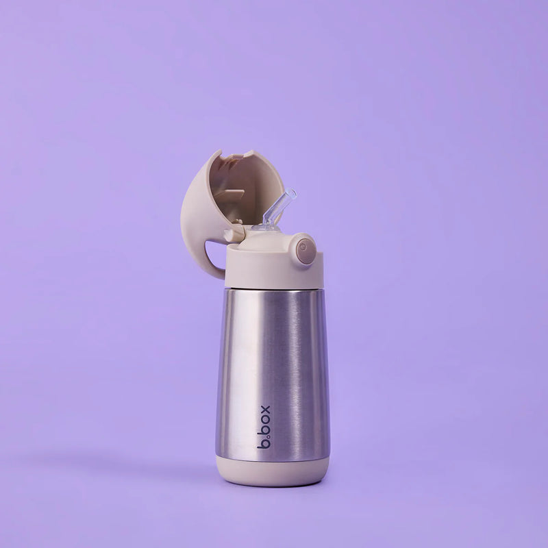 B.Box - Straw Bottle 350ml, Insulated - Latte - Swanky Boutique Malta 