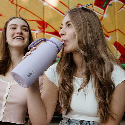 B.box 1 Litre Insulated Flip Top Bottle Lilac Love - Swanky Boutique Malta