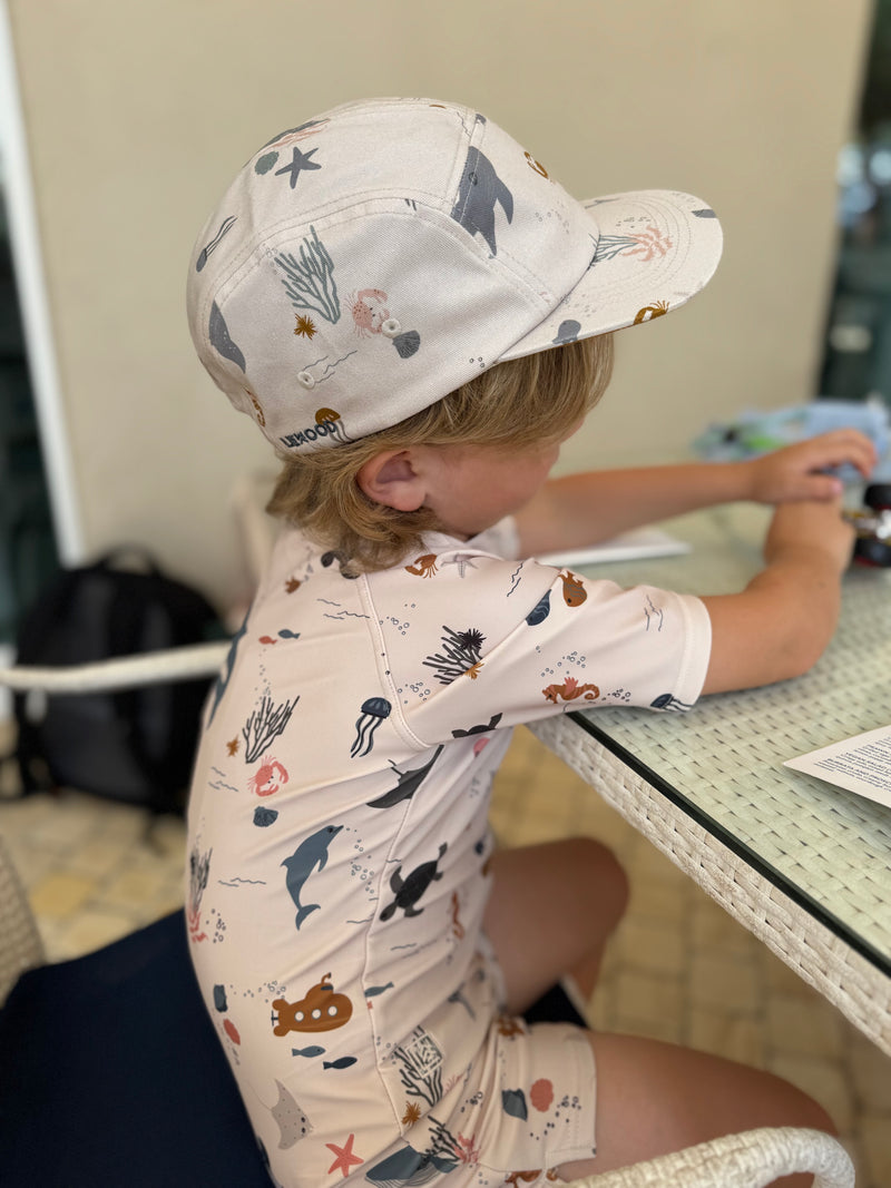 Rory Printed Cap - Sea Creature/ Sandy (Size 55cm)