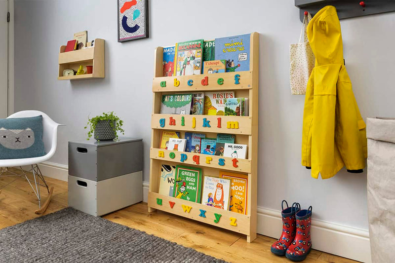 tidy books -Bookcase - Natural with Multi-Coloured Alphabet - swanky boutique malta