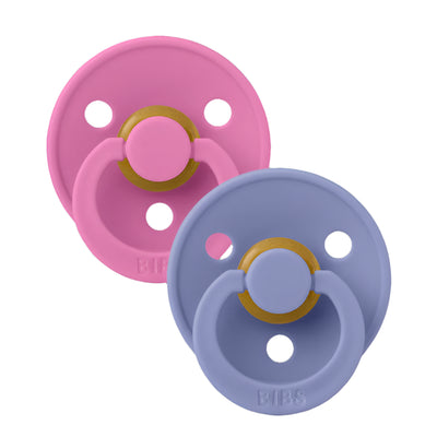 BIBS Pacifier Colour 2 PACK Latex Bubblegum/Peri - Swanky Boutique Malta