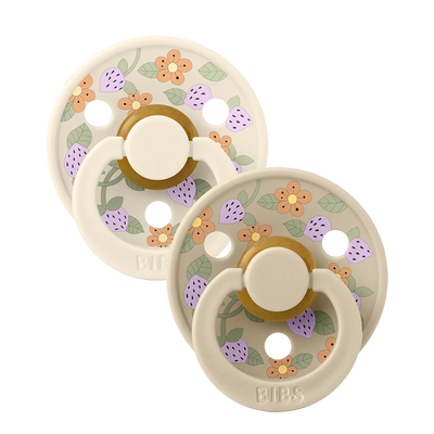 BIBS x LIBERTY Colour 2 Pack Strawberries and Cream - Ivory Mix - Swanky Boutique