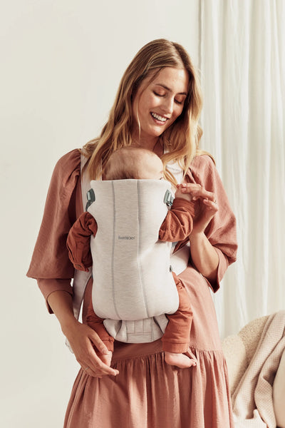 BabyBjorn Baby Carrier Mini, 3D Jersey - Light Beige - Swanky Boutique