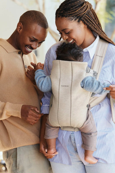 BabyBjorn Baby Carrier Mini, 3D Jersey - Light Beige - Swanky Boutique
