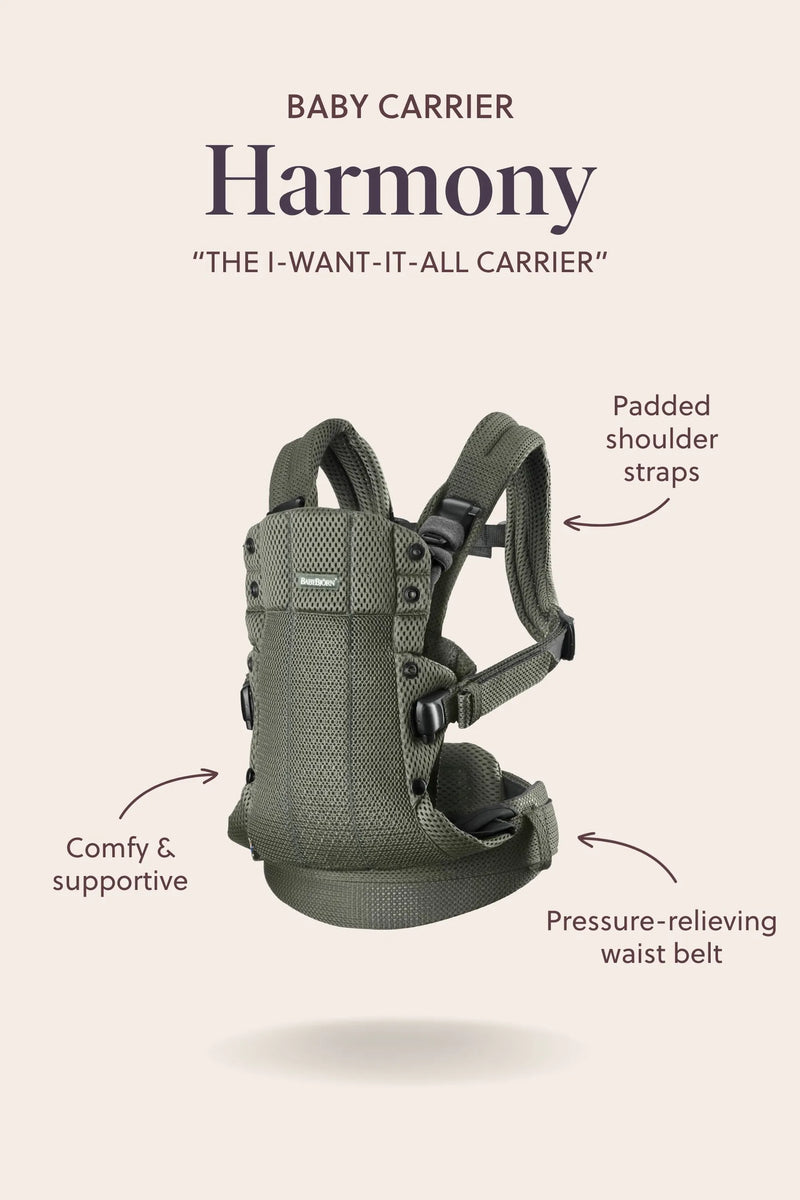 BabyBjorn Baby Carrier Harmony, 3D Mesh - Black - Swanky Boutique