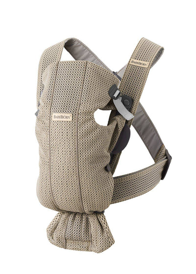 BabyBjorn Baby Carrier Mini 3D mesh Gray beige - Swanky Boutique