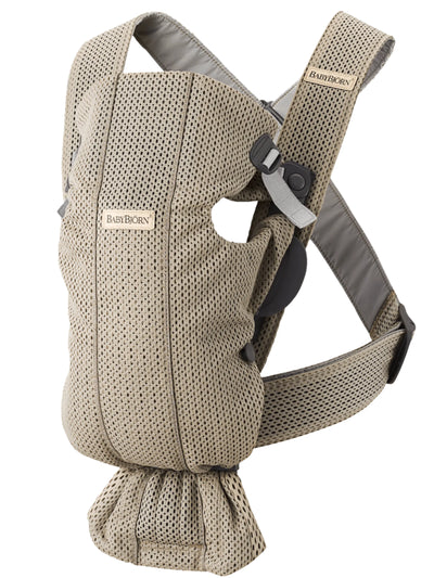 BabyBjorn Baby Carrier Mini 3D mesh Gray beige - Swanky Boutique