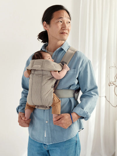BabyBjorn Baby Carrier Mini 3D mesh Gray beige - Swanky Boutique