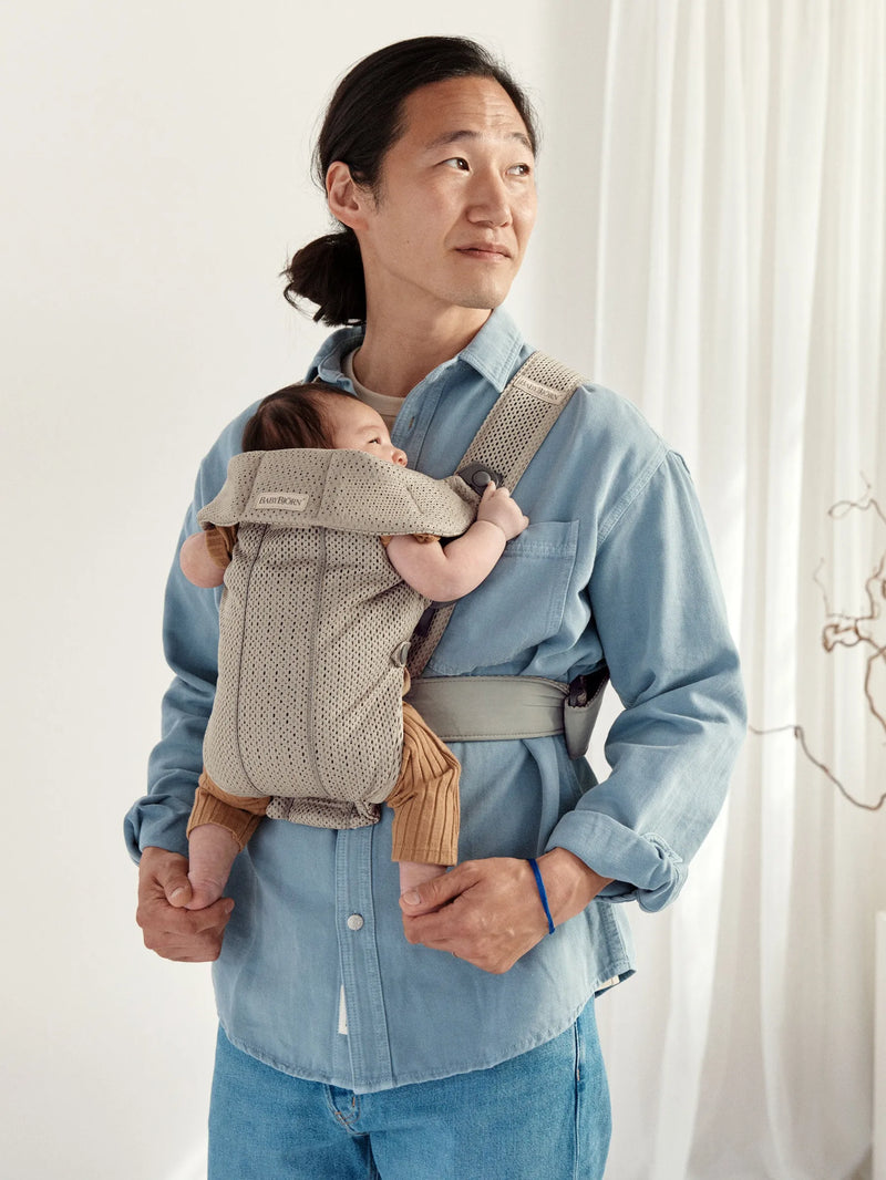 BabyBjorn Baby Carrier Mini 3D mesh Gray beige - Swanky Boutique