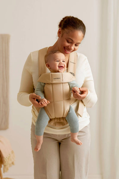 BabyBjorn Baby Carrier Mini, Woven - Beige - Swanky Boutique