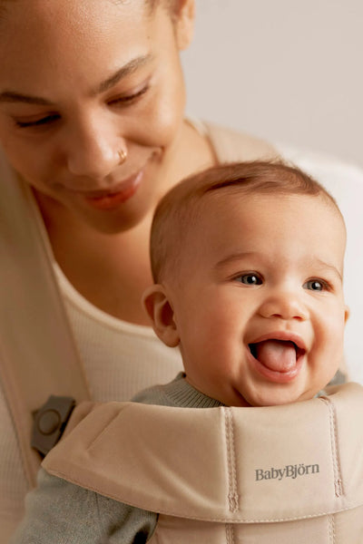 BabyBjorn Baby Carrier Mini, Woven - Beige - Swanky Boutique