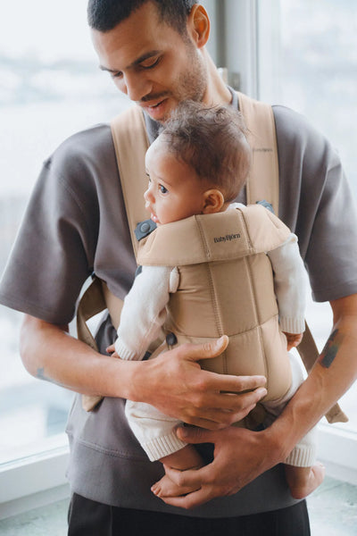 BabyBjorn Baby Carrier Mini, Woven - Beige - Swanky Boutique