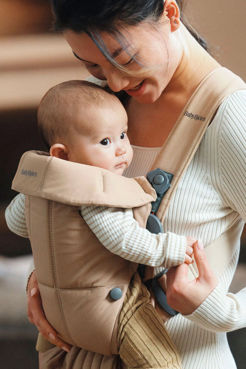 BabyBjorn Baby Carrier Mini, Woven - Beige - Swanky Boutique