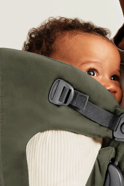 BabyBjorn Baby Carrier Mini, Woven - Dark Green - Swanky Boutique