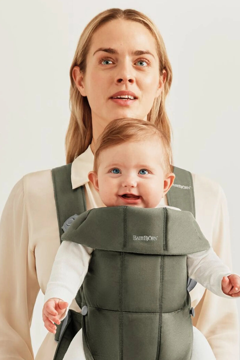 BabyBjorn Baby Carrier Mini, Woven - Dark Green - Swanky Boutique
