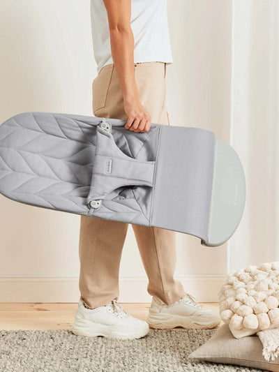 BabyBjorn Bouncer Bliss | Woven, Petal Quilt - Light Grey - Swanky Boutique