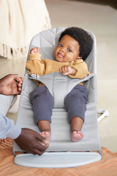 BabyBjorn Bouncer Bliss | Woven, Petal Quilt - Light Grey - Swanky Boutique