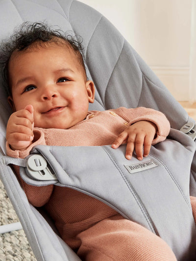 BabyBjorn Bouncer Bliss | Woven, Petal Quilt - Light Grey - Swanky Boutique