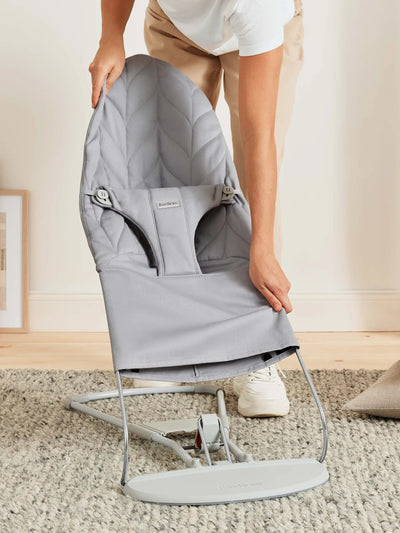 BabyBjorn Bouncer Bliss | Woven, Petal Quilt - Light Grey - Swanky Boutique