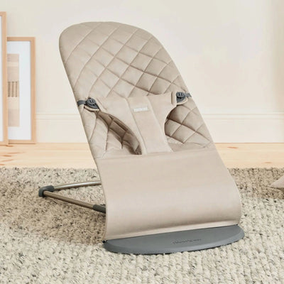 BabyBjorn Bouncer Bliss Woven, Classic Quilt - Sand Grey - Swanky Boutique