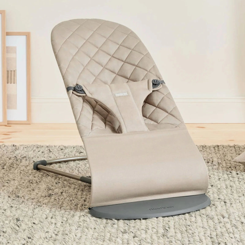 BabyBjorn Bouncer Bliss Woven, Classic Quilt - Sand Grey - Swanky Boutique