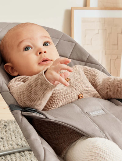 BabyBjorn Bouncer Bliss Woven, Classic Quilt - Sand Grey - Swanky Boutique