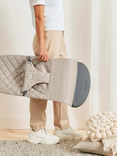 BabyBjorn Bouncer Bliss Woven, Classic Quilt - Sand Grey - Swanky Boutique