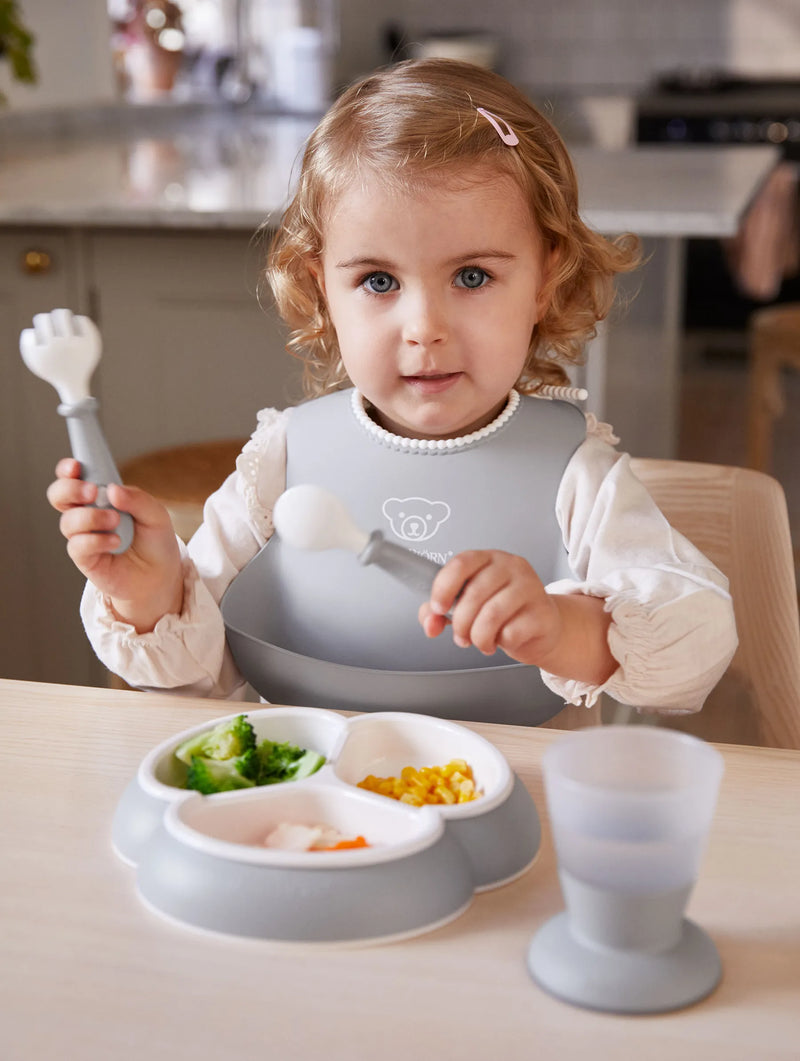 BabyBjorn Dinnerware Set, 8 pcs, Grey - Swanky Boutique