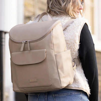 Babymel Lennox Vegan Leather Convertible Backpack Oatmeal - Swanky Boutique