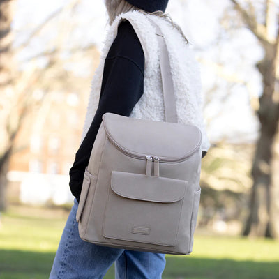 Babymel Lennox Vegan Leather Convertible Backpack Oatmeal - Swanky Boutique