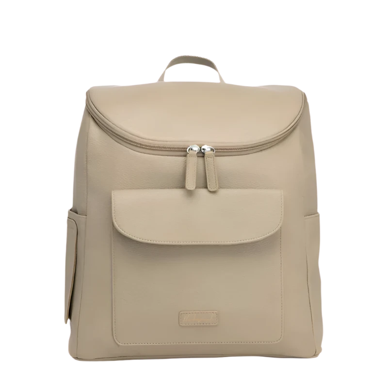 Babymel Lennox Vegan Leather Convertible Backpack Oatmeal - Swanky Boutique